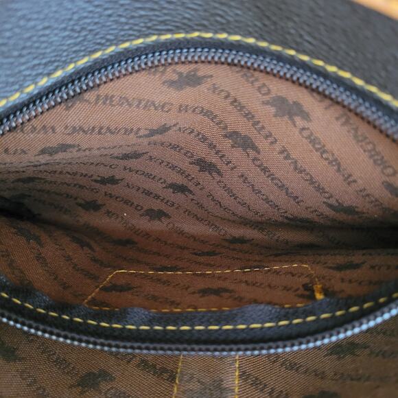 HUNTING WORLD Shoulder Bag Dark Brown Authentic Made in Italy Two Tone Leather - Picture 7 of 12
